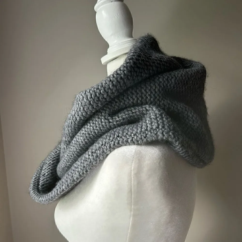 Portolano Gray wool/Polyester Blend Infinity Scarf